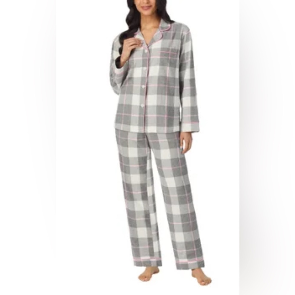 BedHead Cozy Plaid Pajama Set – Button-Front Top & Lounge Pants ✨